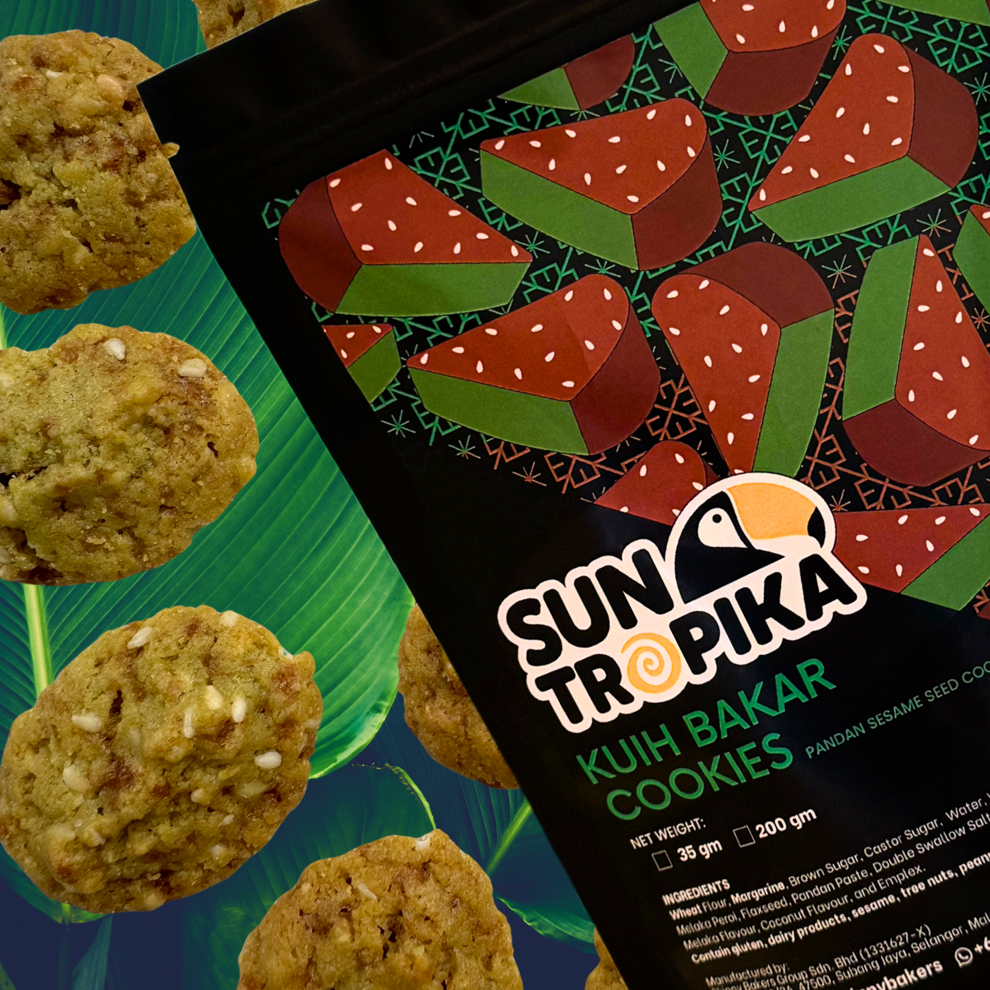 SunTropika Cookie Bag - Kuih Bakar Cookies (35G) - The Skinny Bakers